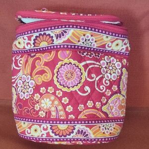 #5 Vera Bradley Floral Pink and Orange Women's Makeup Bag